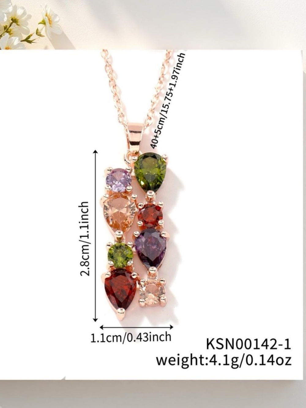 🆕New Multi-Color Gemstone Necklace-Sterling Silver Plated - Picture 10 of 10